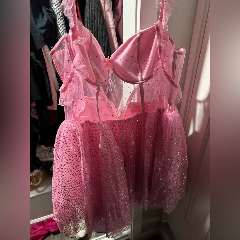 Sugar Thrillz the magic within Pink Mesh mini Dress